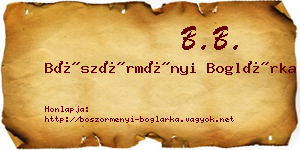 Böszörményi Boglárka névjegykártya
