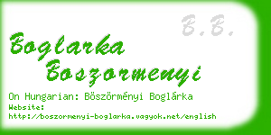boglarka boszormenyi business card