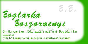 boglarka boszormenyi business card